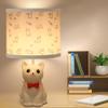 Hamucd Small Cat Table Lamp for Bedroom Nightstand Decor,Animal Nursery Single Bedside Lamp for Kid Study Room,Cute Desk Lamp for Boy Girl Toddler Play Room(White) view 1