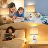 Hamucd Small Cat Table Lamp for Bedroom Nightstand Decor,Animal Nursery Single Bedside Lamp for Kid Study Room,Cute Desk Lamp for Boy Girl Toddler Play Room(White) view 3