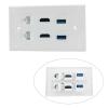 6 Port Wall Plate, 2xHD Multimedia Interface, 2xCat6 2xUSB3.0, RJ45 Ethernet Wall Plate for HDTV Projector Computer view 4