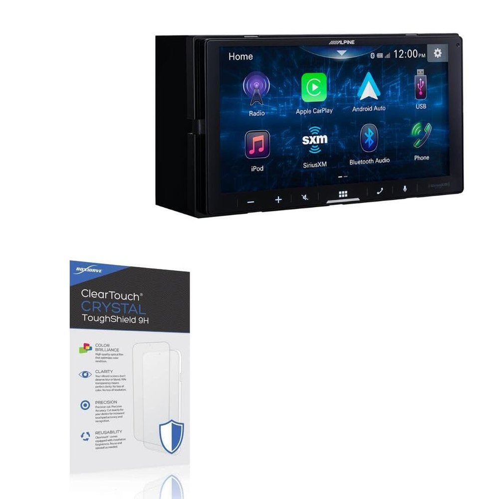 BoxWave Screen Protector Compatible with Alpine iLX-W670 - ClearTouch Crystal ToughShield 9H (2-Pack), Clear 9H Tough Flexible Film Screen Protector