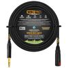 18 Foot - WBC-PRO-Quad Ultra-Silent, Ultra-Flexible, Balanced Star-Quad Headphone Extension Cable with  (6.35mm) Neutrik Male TRS Plug to Locking Female TRS Jack & Black Tweed Jacket view 1