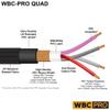 18 Foot - WBC-PRO-Quad Ultra-Silent, Ultra-Flexible, Balanced Star-Quad Headphone Extension Cable with  (6.35mm) Neutrik Male TRS Plug to Locking Female TRS Jack & Black Tweed Jacket view 2