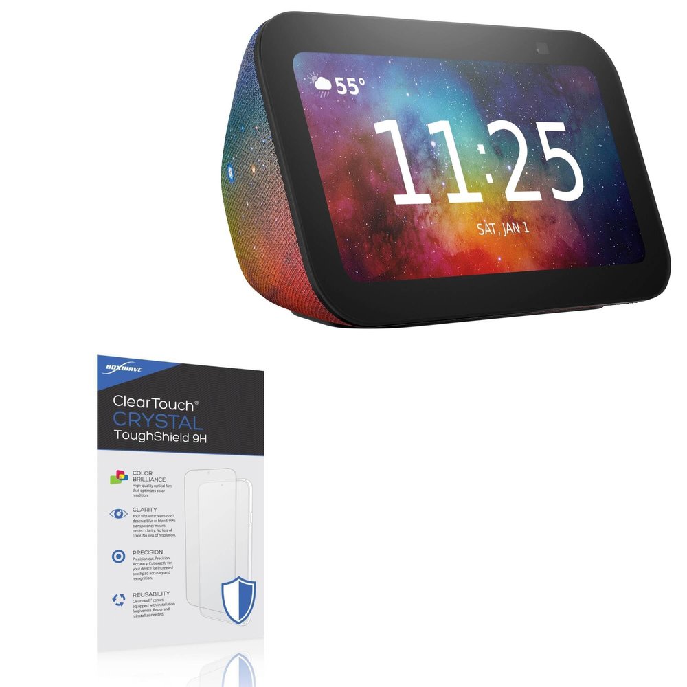 BoxWave Screen Protector Compatible with Amazon Echo Show 5 (3rd Gen 2023) - ClearTouch Crystal ToughShield 9H (2-Pack), Clear 9H Tough Flexible Film Screen Protector