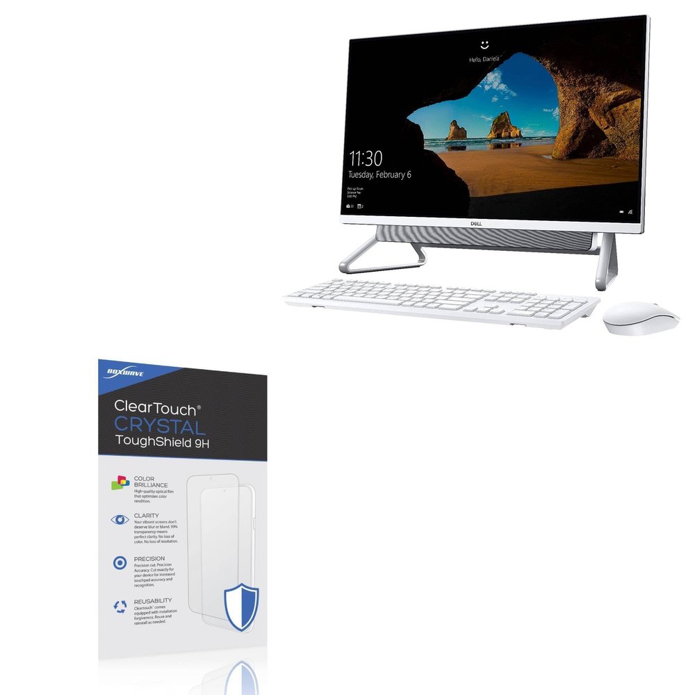 BoxWave Screen Protector Compatible with Dell Inspiron 27 7000 All-in-One (7700) - ClearTouch Crystal ToughShield 9H (2-Pack), Clear 9H Tough Flexible Film Screen Protector