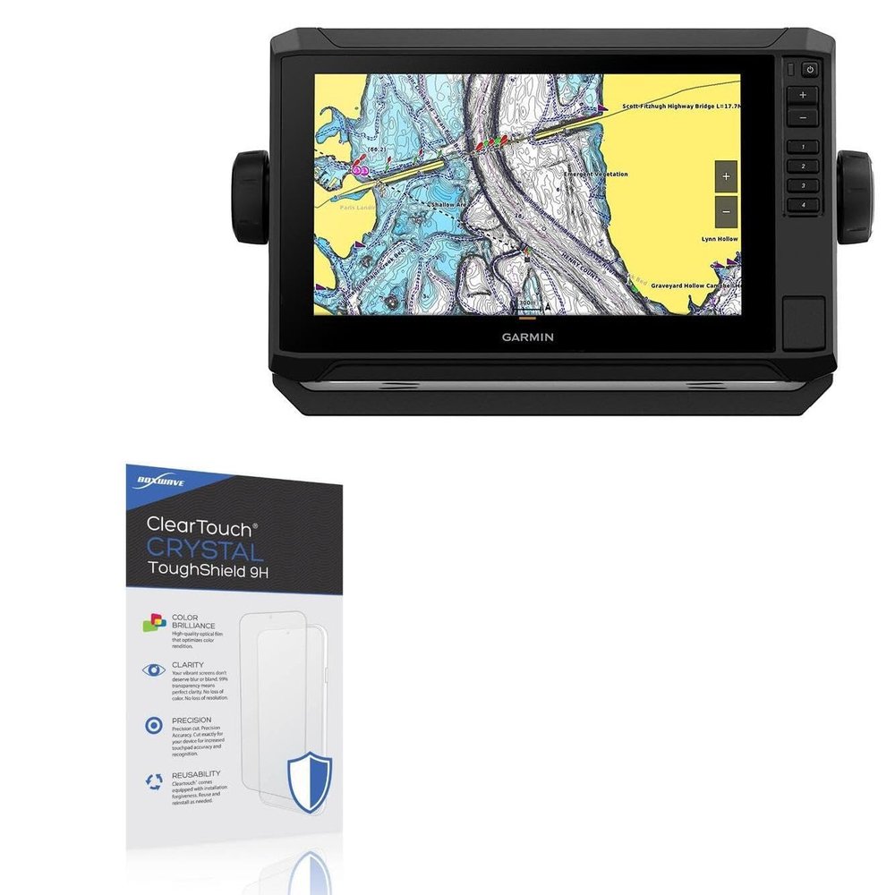 BoxWave Screen Protector Compatible with Garmin echoMAP UHD2 93sv - ClearTouch Crystal ToughShield 9H (2-Pack), Clear 9H Tough Flexible Film Screen Protector