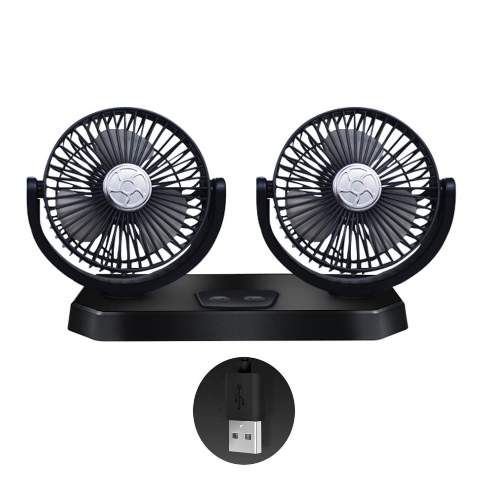 JzcsdkSIL 3 Gears Car Cooling Fan Portable Auto Electric Fan Cool USB Powered Rotatable For Head Fan For Car Home Deskto