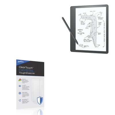 BoxWave Screen Protector Compatible with Amazon Kindle Scribe - ClearTouch Crystal ToughShield 9H (2-Pack), Clear 9H Tough Flexible Film Screen Protector