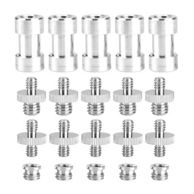 20pcs 1/4 to 3/8 Adapter Screws, Metal, High Strength, CNC Machining, Smoothly Thread, Photography Accessories