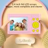 1080P Digital Camera, 12MP HD 2.4in Color Display 16X Digital Zoom Point and Shoot Camera, Anti Shake Compact Digital Video Camera Gift for Kids Teens Students Girls Boys view 3