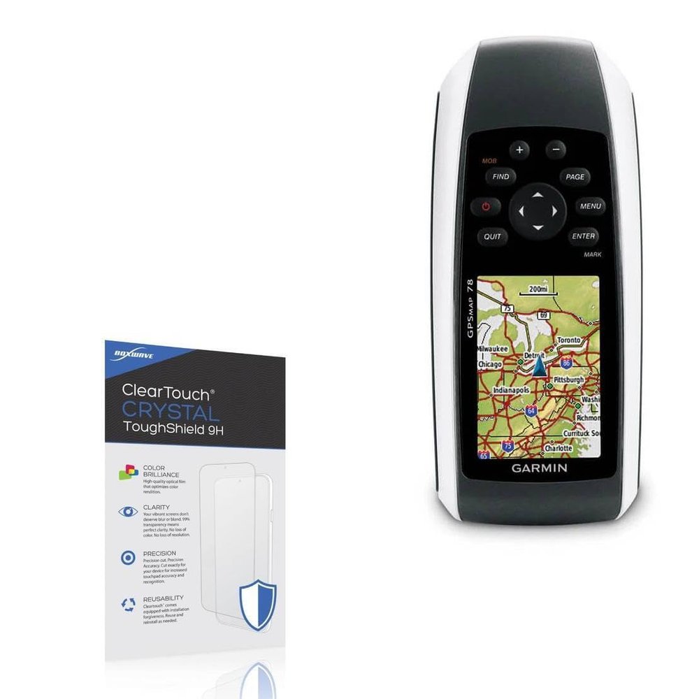 BoxWave Screen Protector Compatible with Garmin GPSMAP 78 - ClearTouch Crystal ToughShield 9H (2-Pack), Clear 9H Tough Flexible Film Screen Protector