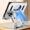 JzcsdkSIL Foldable Laptop Stand Cooling Holder Phone Pad Aluminum Foldable for Pad Tablets, Silver view 3
