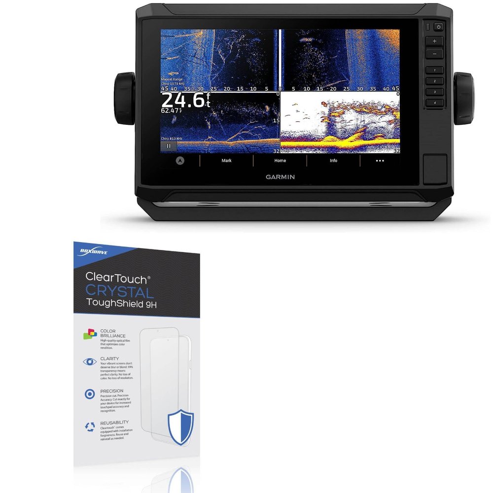 BoxWave Screen Protector Compatible with Garmin echoMAP UHD2 94sv - ClearTouch Crystal ToughShield 9H (2-Pack), Clear 9H Tough Flexible Film Screen Protector