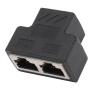 Wisoqu RJ45 Network 1 to 2 Port Ethernet Adapter Splitter, Gigabit Computer Network Distributioner, LAN Network Internet Splitter 1 to 2, LAN Ethernet Socket Connector Adapter view 1