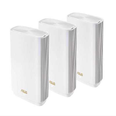ASUS ZenWiFi Whole-Home Tri-band Mesh WiFi 6E System (ET8 3PK), Coverage up to 7,500 sq.ft, 6600Mbps, new 6GHz band, AiMesh, Lifetime Free Internet Security, Parental Control, EasySetup, Instant Guard