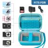Carrying & Protective Case for Digital Camera, AbergBest 21 Mega Pixels 2.7" LCD Rechargeable HD/Kodak Pixpro/Canon PowerShot ELPH 180/190 / Sony DSCW800 / DSCW831 Cameras for Travel - Sky Blue view 2