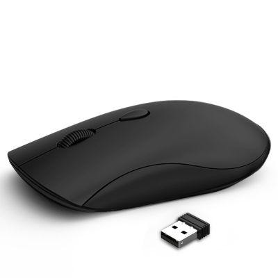 SHUNJINRUN Wireless Mouse for Chromebook, Laptop, PC, MacBook, Slim Portable Optical Computer Mouse with USB Mini Receiver, Quiet Click, 2400 DPI, 2.4GHz Cordless Silent Travel Mobile mice - Black