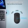 SHUNJINRUN Wireless Mouse for Chromebook, Laptop, PC, MacBook, Slim Portable Optical Computer Mouse with USB Mini Receiver, Quiet Click, 2400 DPI, 2.4GHz Cordless Silent Travel Mobile mice - Black view 2