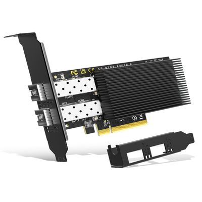 10Gb Dual LAN SFP PCI-e Network Card, Intel 82599(X520-DA2) Controller, NICGIGA 10Gbps Ethernet Adapter, 2 * 10Gbe SFP Port, 10G NIC Card, Support Windows/Windows Server/Linux/VMware