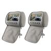 Natudeco 2pcs 7in HD Car Headrest LCD Video Player DVD Monitor Display with Zipper Closure Cover Remote Control MP5 Display Gray view 2