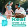 MIDOLA Kids Headphones Cat Ear Wireless Bluetooth 5.3 60H Over Ear, 8H with Led Light Foldable Music Gaming Headset with Aux 3.5mm Mic for Travel Pad Tablet Cyan view 3