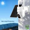 Kittyhok Outdoor Solar Security Camera System Wireless | 4pcs 2K Solar PTZ Security Camera, Pro Color Night Vision, Human Detection, 360 Viewing | 10CH NVR with 10'' HD Monitor, 60 Days Local Storage view 4
