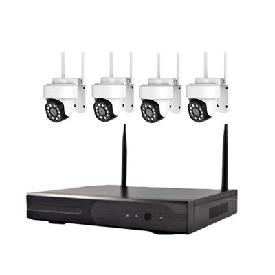ELLOIN 4 Channels Wireless WiFi Camera Kit with Two Way Audio, Home NVR Surveillance System, 3MP Security PTZ Camera System with Smart Color Night Vision, Motion Detection