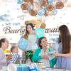 CRTPOD Bear Baby Shower Backdrop We Can Bearly Wait Cartoon Blue Balloons Clouds Background Photography Banner for Newborn Boys Baby Shower Party Decorations Supplies Photo Photobooth Props 10x8ft view 4
