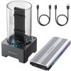 GRAUGEAR M.2 External Cases Bundle: NVMe/SATA SSD Docking Station With Built-in Cooling Fan and NVMe SSD Enclosure With RGB Light Strips view 1