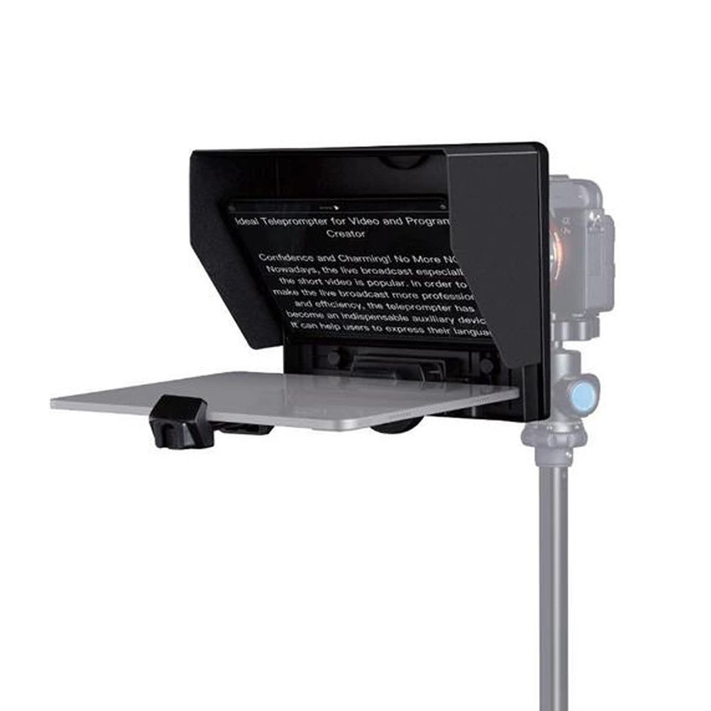 FEELWORLD TP16 16-inch Folding Teleprompter Supports up to 16" Tablet Horizontal Vertical Prompting Bluetooth Remote Control Compatible with DSLR/Camcorder/Camera Shooting