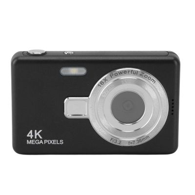 12MP Digital Camera, 1080P Auto Focus Vlogging Camera with 16x Digital Zoom, 2.4in TFT Screen for Kids Compact Portable Point and Shoot Cameras (Black)