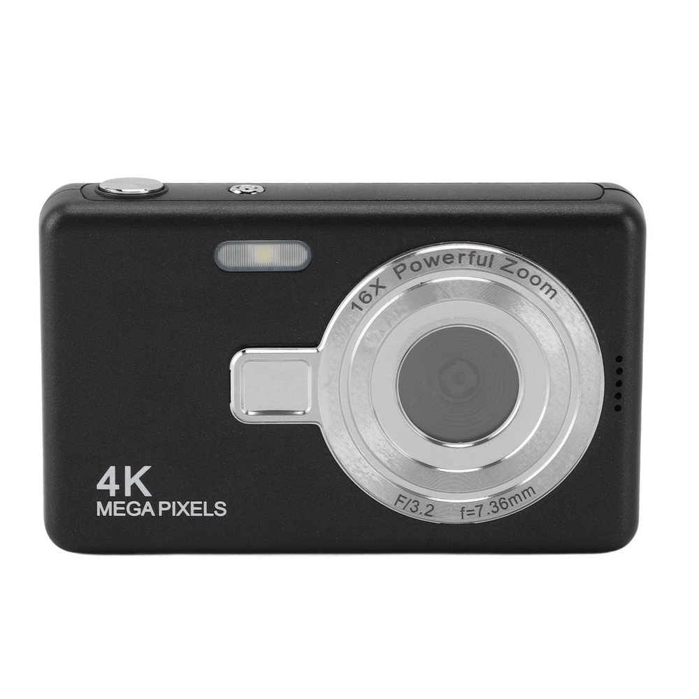 12MP Digital Camera, 1080P Auto Focus Vlogging Camera with 16x Digital Zoom, 2.4in TFT Screen for Kids Compact Portable Point and Shoot Cameras (Black)