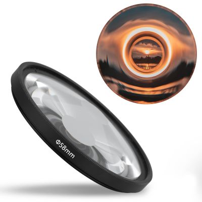 58mm Vortex Prism Camera Filter, Distortion Effect Lens Filter with MRC Coating for DSLR Photography