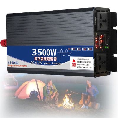 3500W 4000W 5000W Power Inverter 12V 24V 48V 60V 72V to 110V 220V, DC to AC Car Inverter with Dual AC Outlet, Car Charger Adapter for Phone/Laptop/Road Trip/Camping,3500W-24V