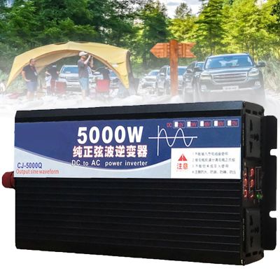 3500W 4000W 5000W Power Inverter, Pure Sine Wave Inverter12V 24V 48V 60V 72V DC to AC 110V 220V with 2 Outlets, LCD Display for Power Converter, Outdoor Activities, Truck RV,5000W-12V