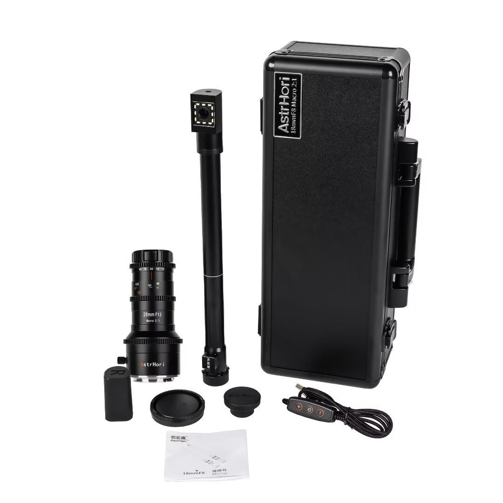 AstrHori 28mm F13 Micro Probe Lens 2X Full Frame Specialty Lens 360 Built-in Corner Light for Mirrorless Cameras (for L Mount)