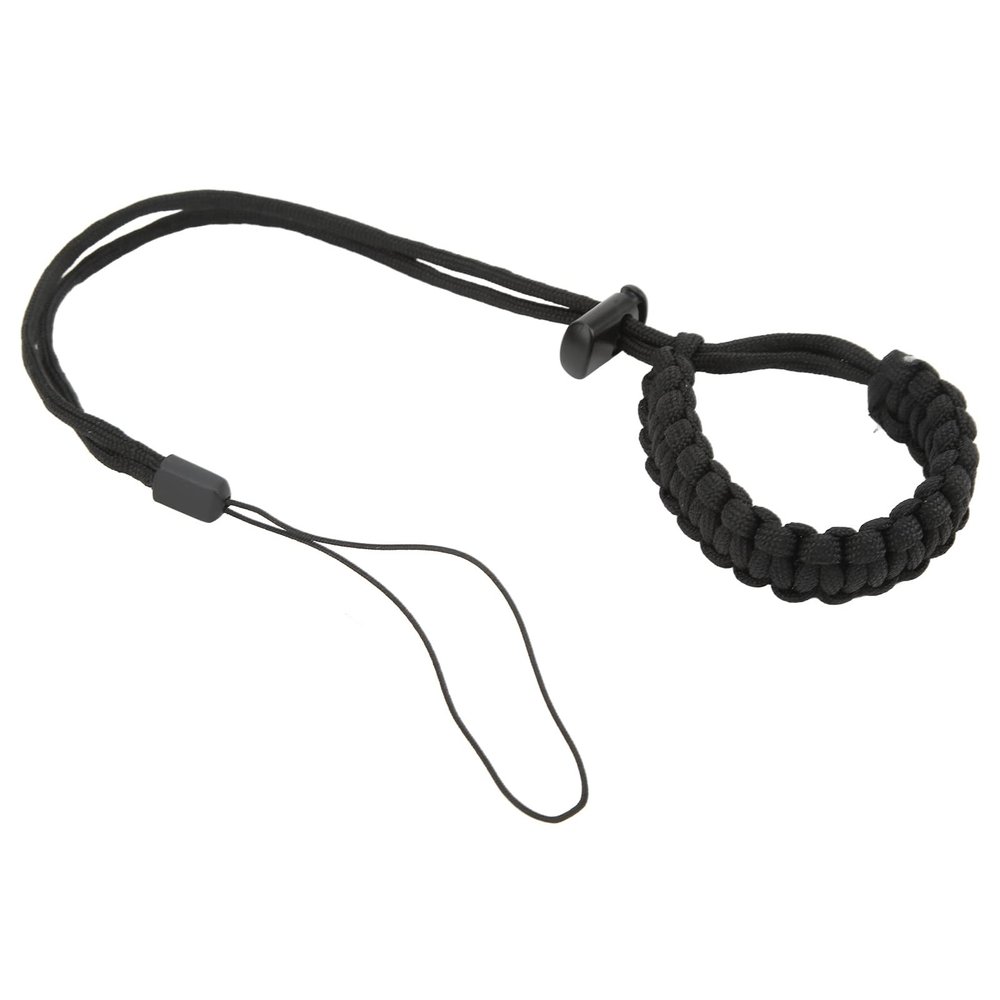 Diving Wrist Strap, Hand Woven Dive Lanyard for Mobile Phone Action Camera Series (Black)