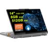Lenovo Yoga 7 2-in-1 AI PC Laptop 14" FHD+ IPS Touch AMD Zen4 6-core Ryzen 5 8640HS (> i7-1255u) 8GB RAM 512GB SSD Backlit Fingerprint FHD IR Privacy Camera Long-Lasting Battery Win11 + HDMI Cable view 1