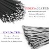 6 Inch Black Metal Zip Ties, 100PCS Epoxy Coated 304 Stainless Steel Cable Ties - Heavy Duty Outdoor Use for Fencing, Exhaust Wrap, Machinery, and More. view 3