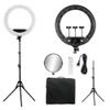 22inch LED Ring Lights Kit with Tripod Mirror, 100w Continuous Output Lighting for Makeup Tattoo Nail Studio Live Stream, Adjustble Bi-color Ring Lamp for YouTube Vlog (FS640, Black) view 1