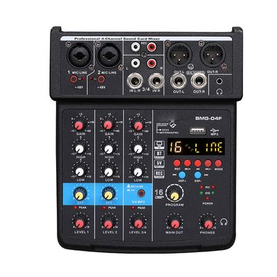 WEIWO 4 Channel Audio Mixer Sound Interface 16 DSP Mixing Console for Home Recording, Streaming