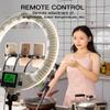 22inch LED Ring Lights Kit with Tripod Mirror, 100w Continuous Output Lighting for Makeup Tattoo Nail Studio Live Stream, Adjustble Bi-color Ring Lamp for YouTube Vlog (FE640, White) view 4