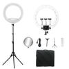 22inch LED Ring Lights Kit with Tripod Mirror, 100w Continuous Output Lighting for Makeup Tattoo Nail Studio Live Stream, Adjustble Bi-color Ring Lamp for YouTube Vlog (FS640, White) view 1