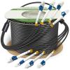 120ft (37 Meters) 4 Core Industrial TPU LC to LC Outdoor Armored Fiber Optic Cable, 4 Strands OS2 Single Mode Fiber Patch Cable with LC Connectors, 9/125um, OD-5mm, Direct Burial LC-LC view 1