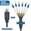 200 Meters 6 Core Industrial TPU LC to LC Outdoor Armored Fiber Optic Cable, OS2 Single Mode 6 Strands Fiber Patch Cable with LC Connectors, 9/125um, OD-5mm, Direct Burial LC-LC view 4