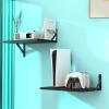 DAWASAPAT Projector Shelf, All Black Projector Wall Mount Floating Shelf, Projector Stand, Projector Rack Holder, 15.7" x 9.8" (L*W) Projector Mount with Cable Ties-2pcs view 1