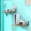 DAWASAPAT Small Mini Projector Mount, Projector Shelf/Cable Box Wall Mount/Router Wall Mount,Projector Holder Stand Wood Shelves 2pcs with Cable Ties-Oak view 1
