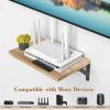 DAWASAPAT Small Mini Projector Mount, Projector Shelf/Cable Box Wall Mount/Router Wall Mount,Projector Holder Stand Wood Shelves 2pcs with Cable Ties-Oak view 4