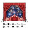 15x10ft Circus Carnival Backdrop Carnival Theme Red Curtain Party Photography Background Big Top Fireworks Carousel Birthday Party Backdrops for Boy Girl Banner Background Photo Booth Baby Shower view 3
