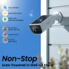 AOQEE Security Cameras Wireless Outdoor-2.4Ghz WiFi Home Security Cameras with built-in Solar Panel, 2K Color Night Vision, Cloud Storage (optional), PIR Detection, Waterproof, Works with Alexa, S1 2P view 2