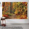 12x8ft Autumn Scenery Deciduous Backdrop Fall Woodland Mountain Road Photography Background Fall Tree Leaves View Decorations Wallpaper Photo Booth Props view 4